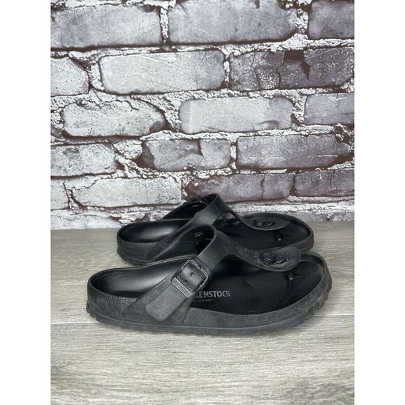 Women’s BIRKENSTOCK Black Gizeh Sandals Shoes Sz EU 36 US 5.5 FREE SHIPPING - Picture 1 of 6